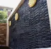 Mosaico de Tablero de Agua Corriente Negro Natural Patio Pastoral Fondo Muro de Cortina de Agua Piedra de Agua Corriente Piedra Cultural Losa de Piedra Azul