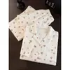 Pijama dulce con estampado de corazones para mujer, nuevo estilo de otoño, talla grande, manga larga, estilo cárdigan, conjunto de ropa para el hogar de corte holgado, se puede usar para salir