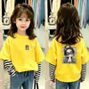 Camiseta de manga larga a rayas para niña, nuevo estilo primavera/otoño, top de cuello redondo moderno para bebés, ropa infantil holgada y casual