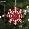 Novo ornamento criativo de Natal estilo nórdico da Amazon, floco de neve de madeira, pingente decorativo para árvore de Natal em vermelho