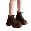 Botas estilo Martin británicas para mujer, nueva colección primavera/otoño 2026, botas retro de suela gruesa, botas de trabajo ligeras, botas amarillas, botines de principios de otoño