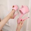 Moda europeia e americana Novos chinelos plus size salto super alto Sapatos romanos salto agulha plataforma sandálias de salto alto atacado transfronteiriço