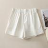 Actual En Stock Nuevos Sueltos Casual Estilo Coreano Versátiles Elásticos Cintura Alta Adelgazantes Línea A Pierna Ancha Pantalones Cortos Tendencia Ins