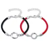 Pulseiras de Fio Vermelho para Casal de Homens e Mulheres, Um Par de Pulseiras para Estudantes, Estilo Coreano, Presente de Melhor Amigo para Namorada, Estilo de Casal no Atacado