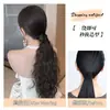 Peluca rizada de Barbie estilo vacacional, suave y relajada, con trenzas, peluca de coleta baja voluminizadora de bobinado automático con varita mágica