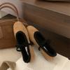 Estilo Noite Francês Pumps Quadrados Retrô Sapatos Baixos Femininos Forrados com Lã Estilo Coreano Novo Sapatos Mary Jane com Solado Baixo
