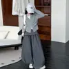 Conjunto Casual para Niñas Otoño 2026 Nuevo Estilo Niñas Grandes Sudadera con Capucha Jacket Falsa de Dos Piezas Pantalones de Pierna Ancha Primavera y Otoño