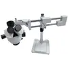 Microscopio Estereoscópico Trinocular de Doble Brazo con Aumento Continuamente Variable 7X-45X, Lupa Digital para Tasación de Joyería y Reparación de Teléfonos