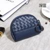 2026 Bolso Nuevo para Mujer Cartera Tejida Hecha a Mano Billetera Sencilla para Monedas Billetera de Piel Sintética Bolso Pequeño con Cremallera para Cosméticos