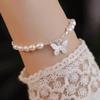 Pulsera de perlas de agua dulce Zhuji Pearl, nueva, de plata esterlina, con cuerpo completo, plata rota, súper hermosa, estilo mariposa ligero y lujoso, combina con todo.