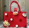 Bolso de Fieltro de Celebridad de Internet, Bolsa de Regalo de Alta Gama, Bolso Tote Pequeño de Fieltro de Dibujos Animados, Bolso de Mano Souvenir de Luna Llena