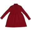 Vestido Suéter para Niña Moda Otoño e Invierno 2025 Año Nuevo Engrosado Cuello Alto Faldita de Punto para Abajo Ropa de Año Nuevo
