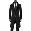 E-commerce Transfronteiriço AliExpress Casaco Trench de Lã Masculino 2026 Outono/Inverno Novo Estilo Roupa Exterior Tamanho Grande Comprimento Médio