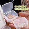 Caja pequeña de plástico transparente rectangular con tapa para guardar tapones para los oídos, joyas, pendientes y clavos.