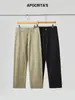Ropa para Hombre Apo Pantalones Casuales de Trabajo de Algodón Puro para Hombre Transfronterizos, Temporada de Primavera, Sensación de Alta Gama, Pierna Recta Holgada, Pantalones Largos Versátiles de Cintura Alta.
