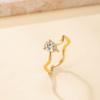 Anillo de moda de acero inoxidable estilo europeo y americano, anillo de circonita con forma de gota, personalidad femenina, Joker, joyería de acero de titanio, venta directa de fábrica