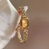 Reloj de Pulsera Guou Antiguo Europeo con Esfera Pequeña, Sencillo y Exquisito, Dorado, para Mujer, con Números Romanos, Reloj de Cuarzo Retro para Mujer