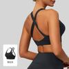 Novo Estilo Sutiã de Yoga de Nylon com Sensação de Segunda Pele e Almofadas no Peito, Top Regata Fitness Respirável com Costas Cruzadas para Corrida e Yoga