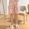 Shorts de Algodón Seda para Mujer Verano Estilo Japonés Pantalones de Pijama Pantalones a Media Pierna Pantalones de Algodón Artificial de Dibujos Animados Ropa Exterior Pantalones Grandes Pantalones para Casa