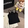 Top sexy decotado nas costas para meninas, puramente desejável, doce e picante, com bojos, top versátil para yoga feminino, top fitness