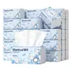 Papel de seda Manhua para uso doméstico, paquete económico de 24, paquete para abastecerse, papel de servilleta, pañuelo facial de extracción de cinco capas de madera natural, paquete económico