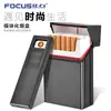Estuche Portacigarrillos Recargable Focus YH035A, Estuche Duro para 20 Cigarrillos, Encendedor USB Desmontable para Hombres, Encendedor de Cigarrillos USB