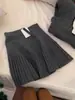Falda de Punto de Cintura Alta para Mujer 2025 Nuevo Otoño Nicho Versátil Aspecto Adelgazante Elegante Falda de Línea A