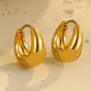 Brincos Novos Transfronteiriços Europeus e Americanos Moda de Nicho de Alto Padrão Brincos Vintage Presilhas de Orelha Brincos Versáteis Brincos de Aço Inoxidável para Mulheres