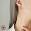 Sentido del diseño temperamento Dubái personalidad tendencia moda incrustación completa de diamantes y circón pendientes en forma de U para mujer pendientes de acero de titanio chapados en oro