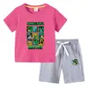Camiseta para Niños 2026 Verano Nuevo Comercio Exterior Ropa para Niños Ins Estilo Coreano Algodón Manga Corta y Pantalones Cortos para Niños Conjunto de Dos Piezas