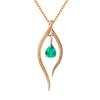Zhen Rong Nuevo colgante de gota de esmeralda de imitación para mujer, collar de clavícula con gema de color oro de 18 quilates, una generación de cabello