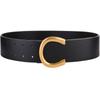 Cinto Feminino Couro Genuíno Simples All-match Couro Puro Decorativo Moda Cintura Selo Moda Vestido Ferradura Fivela Cinto Feminino Preto