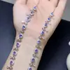 Fornecimento Transfronteiriço de Pulseiras de Tanzanita Natural S925 3*4mm Pulseiras de Joia para Mulheres Acessórios Fábrica Atacado