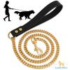 Amazon Explosions 10mm Aço Inoxidável Dourado Corrente de Tração para Cães Cinto de Couro com Alça Criptografada Corrente Cubana para Tração de Animais de Estimação