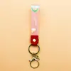 Chaveiro criativo de corda de couro de borracha macia de PVC arco-íris, acessórios de boneca fofa, chaveiro de bolsa para casal, acessórios