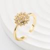 Anillo de circonita chapada en oro y cobre ligero de lujo, moderno y transfronterizo europeo y americano, anillo ajustable con apertura y combinación para mujer.