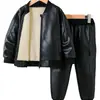 Chaqueta de Cuero para Niños de Primavera y Otoño con Cuello Alto Pequeño Resistente al Viento Moda Infantil Ropa de Motocicleta