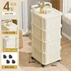 Carrito pequeño color crema para snacks, estante de exhibición de snacks, estante móvil de pie para almacenamiento de juguetes de bebé, gabinete de almacenamiento para productos de bebé