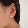 Fan Zhiqiao Aretes de Lazo de Plata de Ley 925 Estilo K Coreano Simple Elegante Versátil Aretes Estilo Ins