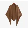 Chal triangular de punto para mujer talla grande 2026 otoño, estilo elegante y suave para mujeres de talla grande, adecuado para usar en capas como un chaleco exterior 25213