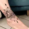 Pegatina de Tatuaje Estilo Nuevo Antiguo Transfronterizo Sombra de Tinta Flor de Loto Ins de Aspecto Elevado Impermeable de Larga Duración Cintura y Abdomen Sexy Chica Sexy