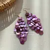 Brincos de Concha Redonda com Franjas Estilo Férias Luxo Leve Camadas Retrô High-End Elegantes Moda Gancho de Orelha Brincos de Nicho
