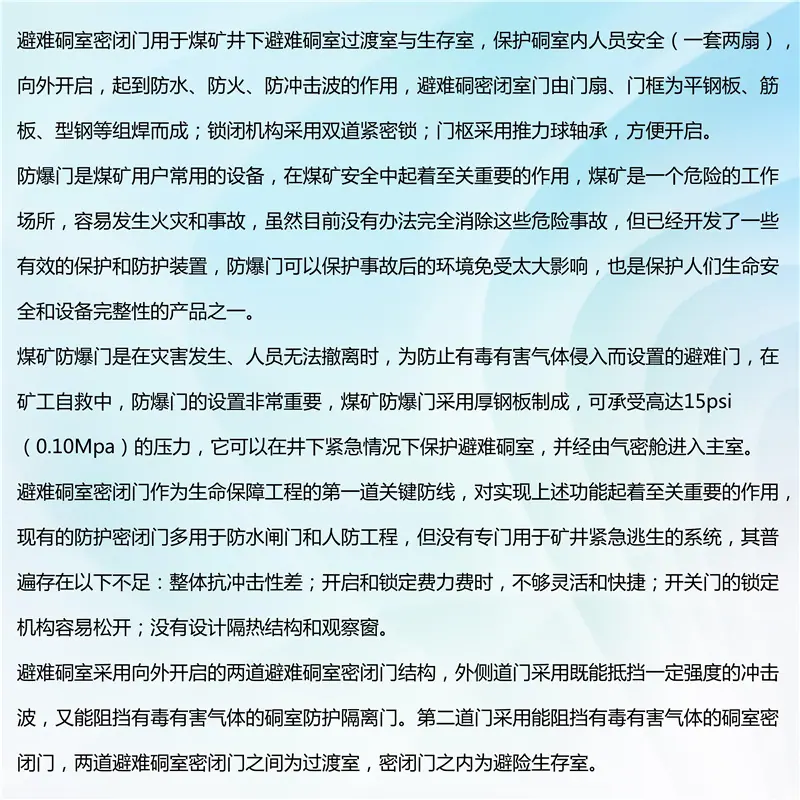 避难硐室门