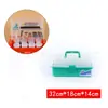 Caja de almacenamiento de tres capas, semitransparente, plegable, 671, color sólido, caja de herramientas, medicina, arte de uñas, juguete, pintura artística, goo, tarjeta, almacenamiento