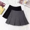 Falda Plisada Gris para Mujer Verano 2025 Nueva Falda de Cintura Alta Diseño con Sentido Adelgazante Versátil Antirreflejos Falda de Corte A
