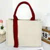 Bolsa de Lona Logo Personalizado Escuela Reunión Corporativa Tote Bag con Serpentinas Estéreo Bolso de Mano Personalización