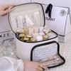 Bolsa de Armazenamento de Cosméticos de Grande Capacidade com Camadas e Divisórias Estilo Pequeno Fragrância de Luxo Leve Portátil para Viagem Multifuncional Estojo Cosmético Portátil