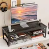 Suporte para monitor de computador de mesa, elevador de monitor para escritório, organizador de mesa de escritório com gavetas