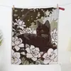 Original Exportación a Japón Morita Estilo Exquisito de Ilustración de Gato Negro Cuento de Hadas Retro Algodón No Retorcido Toalla Pequeña Pañuelo Cuadrado Pequeño