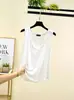 Camisola de Modal con Cuello en U para Mujer, Nueva de Verano, Holgada, Aspecto Delgado, Ropa Exterior, Color Sólido, Sin Mangas, Camiseta Base